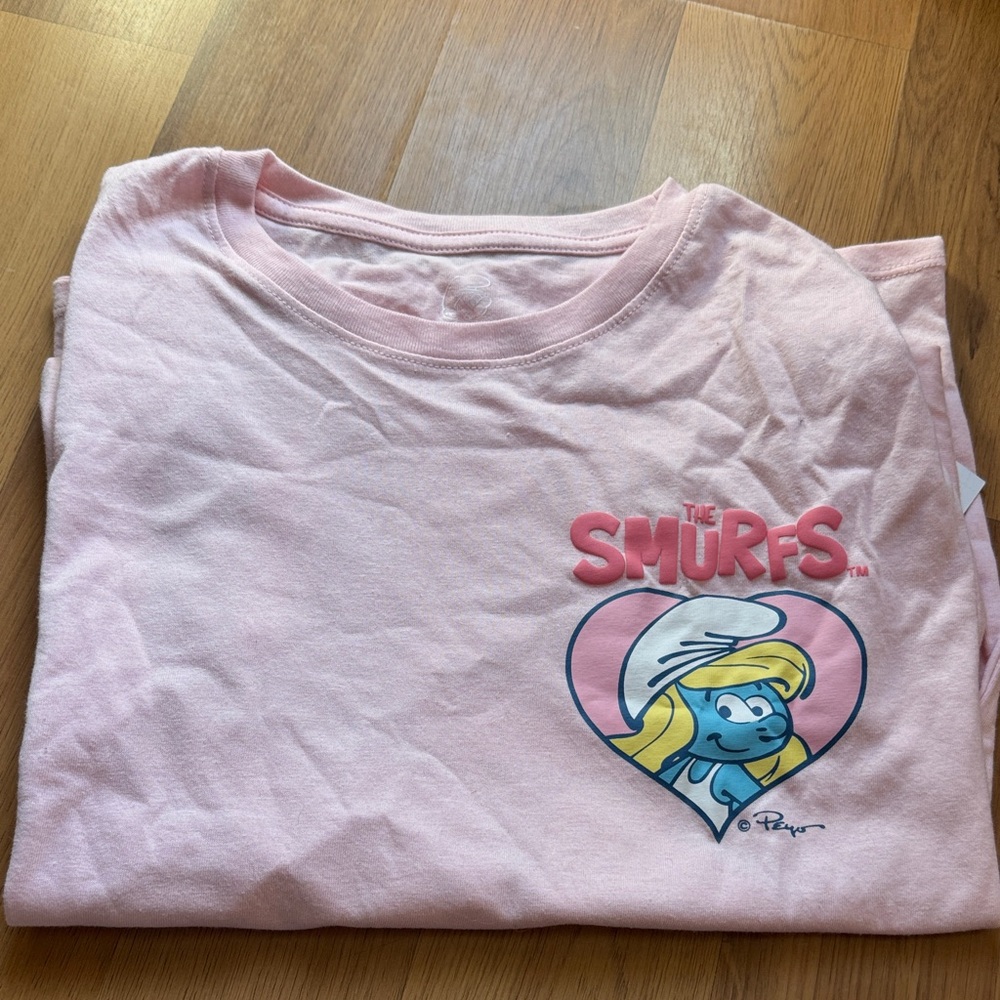 Pink Smurfs Graphic T-Shirt size large